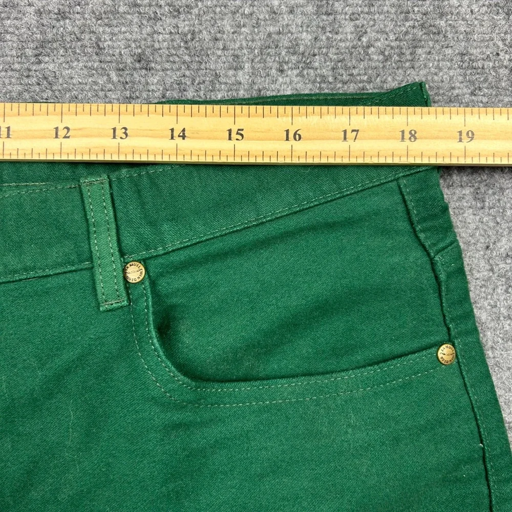 Samuel Windsor Moleskin Jeans Men 38S Green Cotton Straight Leg 5 Pocket Trouser